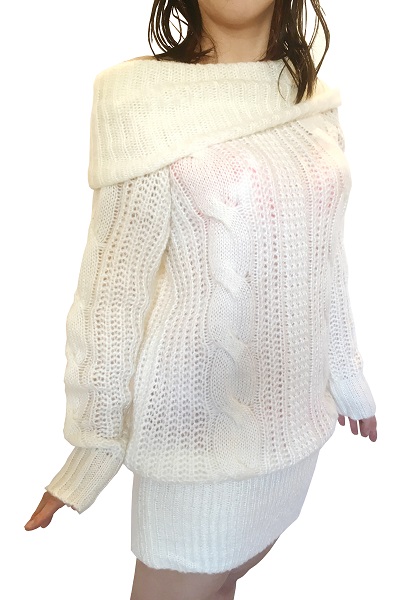 【016】オフショルニット