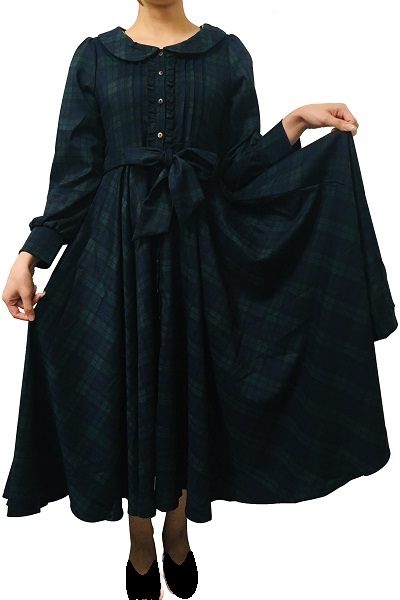 【017】チェックワンピ